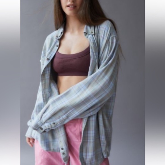 Urban Outfitters Tops - Urban Outfitters Urban Renewal Recycled Overdye Flannel Shirt